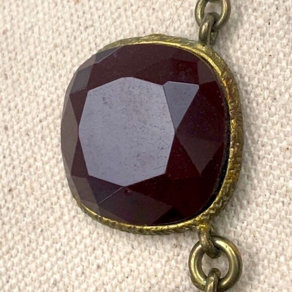 Gerard Yosca Vintage Chunky Statement Necklace Antique Gold Handmade Brown Glam - Picture 6 of 12